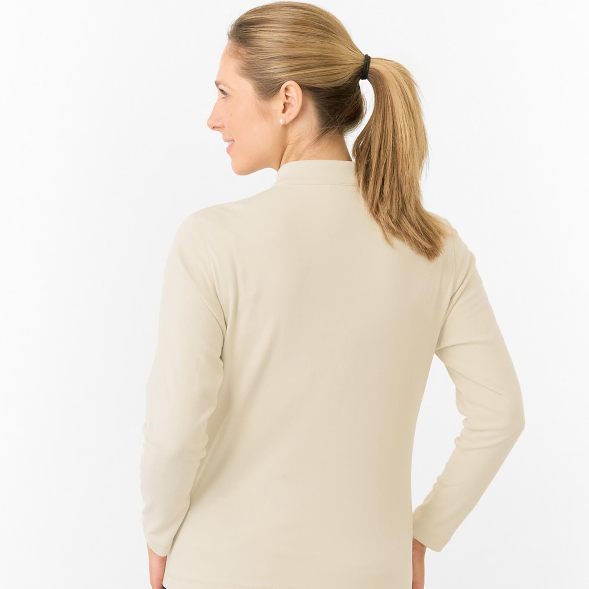 Pure Golf Iris Super Soft  Quarter Zip Ladies Golf Mid Layer Limestone